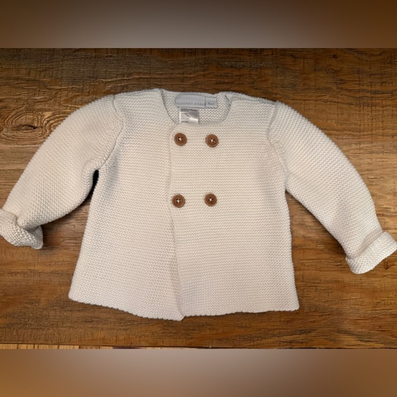 White Double-Breasted Baby Cardigan 100% cotton never worn - Picture 1 of 3